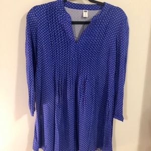 Long Sleeve Pintuck Dot Pattern Dress